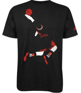 NEW Adidas Mens D ROSE Crewneck Tee Shirt Top Black Bulls Derrick 1 