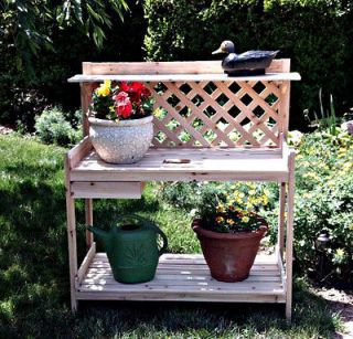 Cedar Wood Potters Bench Potting/Planting Garden Table   solid cedar