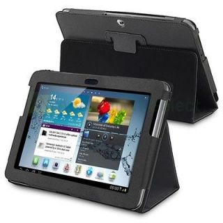 Black Stand Leather Case Cover Pouch For Samsung Galaxy Tab 2 10.1 