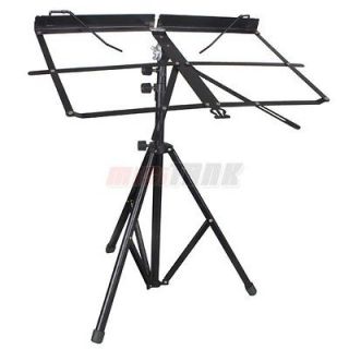 Brand New Folding Music Stand 3 Section Portable Black + Carry Bag