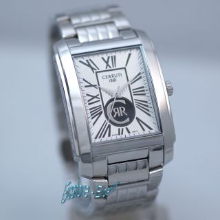 SALE~ Cerruti 1881 Mens Stainless Steel Dress Day Swiss Square Case 