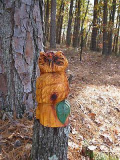 Perched Owl Chainsaw Carving Quality Red Cedar Wood Make A Great Gift 