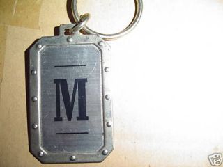   LETTER Initial M key chain Metal Finish design w key ring Auto House