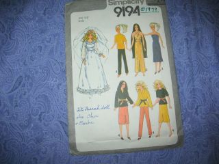   FASHION DOLL PATTERN FITS 12 & 1/2 IN FITS MEGO CHER OR FARRAH C63