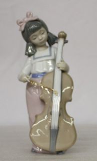 NAO BY LLADRO HANDMADE PORCELAIN FIGURINE GIRL WITH CELLO