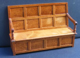   12 Scale Monks Bench King Charles Settle Dolls House Miniature