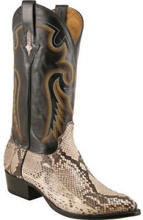 LUCCHESE M3039 PYTHON SNAKESKIN MENS COWBOY BOOTS   NATURAL   D 