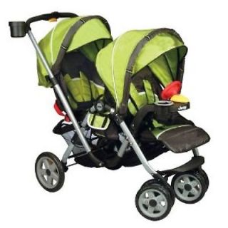 New Jeep Double Stroller Baby Triple Strollers Double Car Seat Green 
