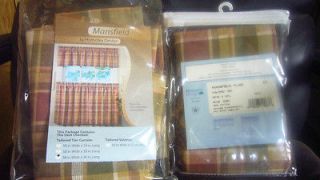 Mansfield Plaid Tailored Tier Curtains SKU#12067 58Wx36L 100%Cotton 