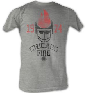   Football League T Shirt – Chicago Fire 1974 Adult Grey Tee Shirt