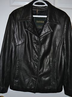   Black 100% Leather Super Soft Spring Jacket Med by DANIER LEATHER
