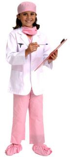 Jr. PHYSICIAN coat career pink doctor surgeon kids halloween costume 6 
