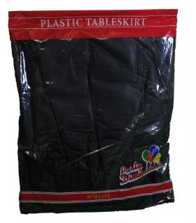 Black Plastic Table Skirt 29 x 14 Rectangular Party