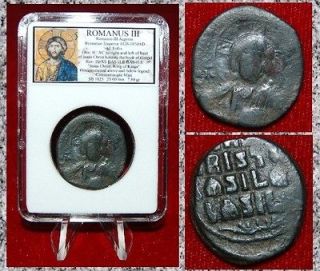   BYZANTINE EMPIRE COIN OF ROMANUS III TIME JESUS CHRIST ON OBVERSE