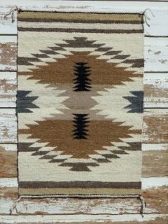 1950 NAVAJO Chinle Sampler 17x25 Rug Textile Weaving Native American 
