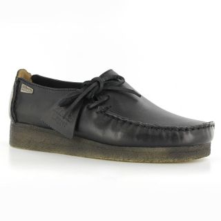 Clarks Lugger Black Leather Womens Shoes