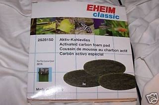 Eheim 2215 Classic Carbon Filter Pads #2628150/ 3PK NIB