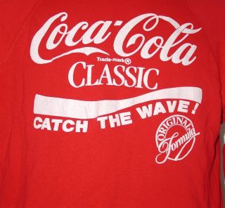 vtg Coca Cola Classic Sweatshirt 1980s T shirt Original Coke Very 