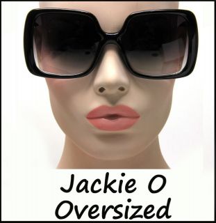   Vintage Style Black XL Oversized Jackie O Sunglasses Gradient Lens