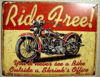 RIDE FREE 1950s Antique Vintage Look Knucklehead Fatboy Motorcycle 