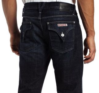   MENS RELAXED BOOT CUT FLAP POCKET JEANS CLIFTON DARK BLUE WALES WASH