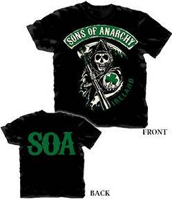 Sons of Anarchy T Shirt Ireland Irish Shamrock Logo Mens 3XL