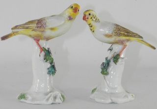PAIR OF SAMSON PORCELAIN SONG BIRDS ON BRANCHES C1880
