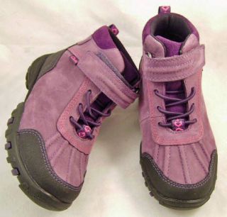 New Clarks Girls Walking/Hiking Ankle Boots Purple Mucker Girl Velcro 