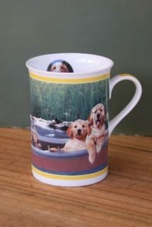 Mug Coffee Danbury Mint Fishing Golden Retriever Dog