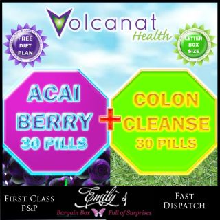 ACAI BERRY + COLON CLEANSE SLIMMING WEIGHT LOSS 60 TABLET COMBO PACK 