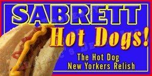 Concession Decal SABRETT HOT DOGS   12 W X 6 H