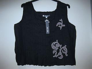    IC/CO JACQUE RUC BLACK CAMI TANK TOP TUNIC 10 12 104 CMS CLEARANCE