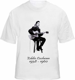 Eddie Cochran T shirt Live Guitar Music Poster Style T