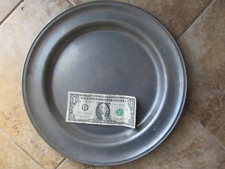 VERY LARGE Colonial Antique Pewter TRENCHER Serving Plate, c. 1780 