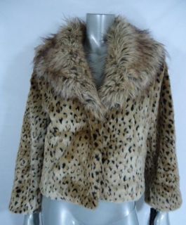 INC International Concepts Nostalgia Faux Fur Leopard Coat LEOPARD S 