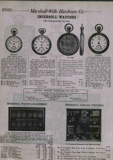 1912 AD Ingersoll Watches Store Display Case Rack Cabinet Fixtures