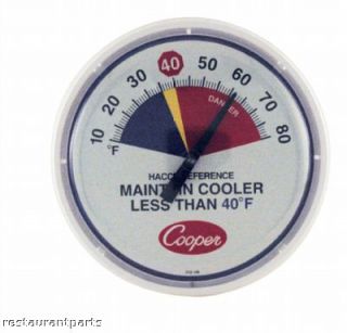 Thermometer Refrigerator 14 dial 10 80° F Cooper Atkins 10 212 146 3 