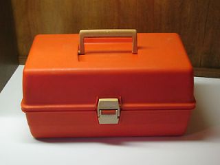 Vintage~ ADVENTURER Orange Tackle Box *MADE IN USA* Perfect Portable 