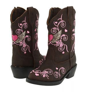   Girls NEW Brown Pink 0456 Cowgirl Cowboy Western Cowgirl Boots 8 M