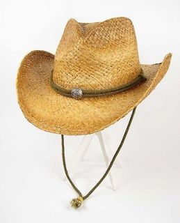 COWBOY Western Shapeable STRAW Natural Fiber Raffia Hat
