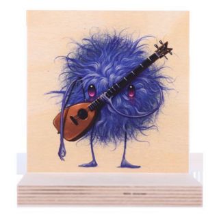 Jeff Soto Prints on Wood Seeker Friends Series #5 The Musician. 6 x 6 