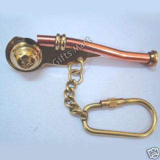   WHISTLE KEYCHAIN KEY RING SOLID BRASS COPPER GREAT SAILORS GIFT iTEM