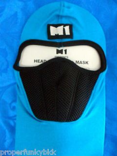M1 COTTON SPANDEX PROTECTIVE FILTERED BALACLAVA FACE MASK BLUE NEW 