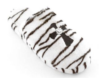 Corkys Sleeper Zebra House Slippers Flip Flops Rhinesto​ne Cross