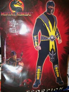 Mortal Kombat Scorpion Halloween Costume Oufit Mens Size Large 36 / 38 