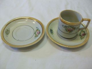 Vintage Demitasse Cup & Saucer Made in Occupied Japan   Lustreware 