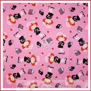 BonEful Fabric FQ Cotton Strawberry Shortcake Birthday Girl Dress Pink 