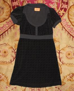 Juicy Couture collared velvet charcoal dress SMALL