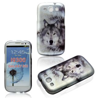   case Samsung Galaxy S III 3 rubberized feel rigid case cover snow wolf