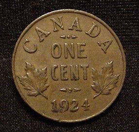   CANADA Canadian small cent penny copper EF KEY DATE King George V